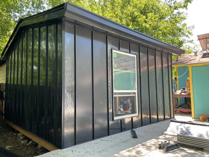 Black standing seam metal wall panels for Metal Roof Installation in Eureka